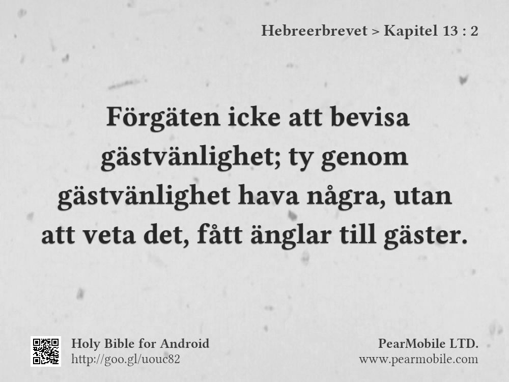Hebreerbrevet, Kapitel 13:2